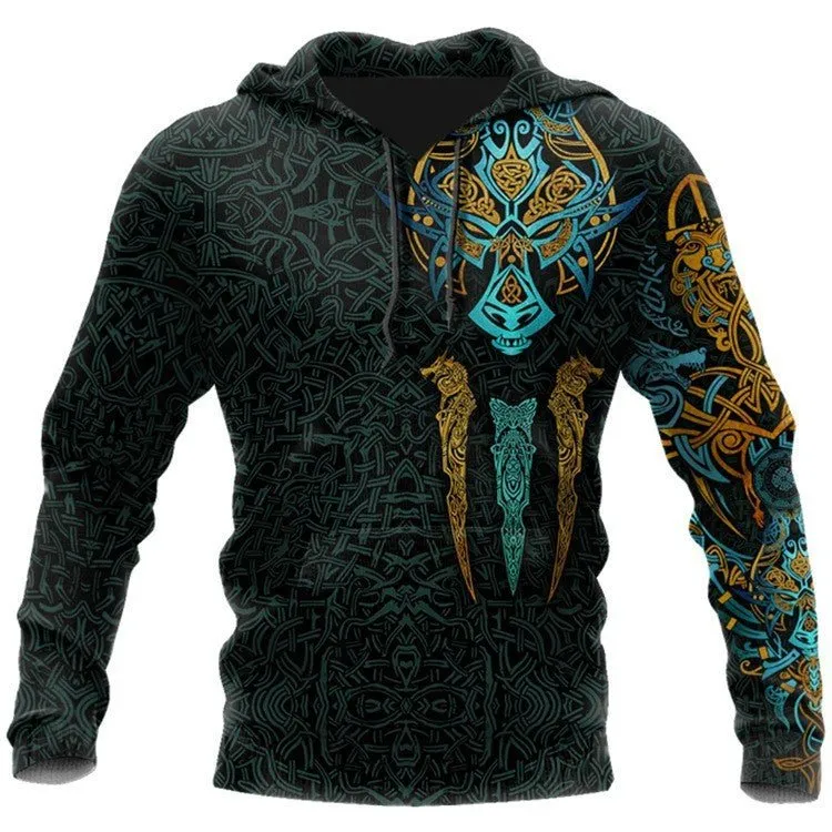 3D Digital Nordic Viking Designed Printed Hoodies