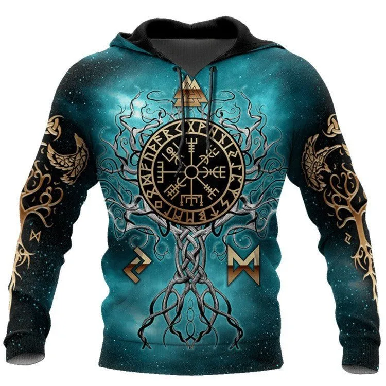 3D Digital Nordic Viking Designed Printed Hoodies