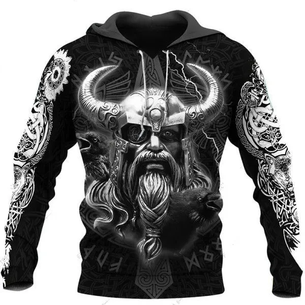 3D Digital Nordic Viking Designed Printed Hoodies