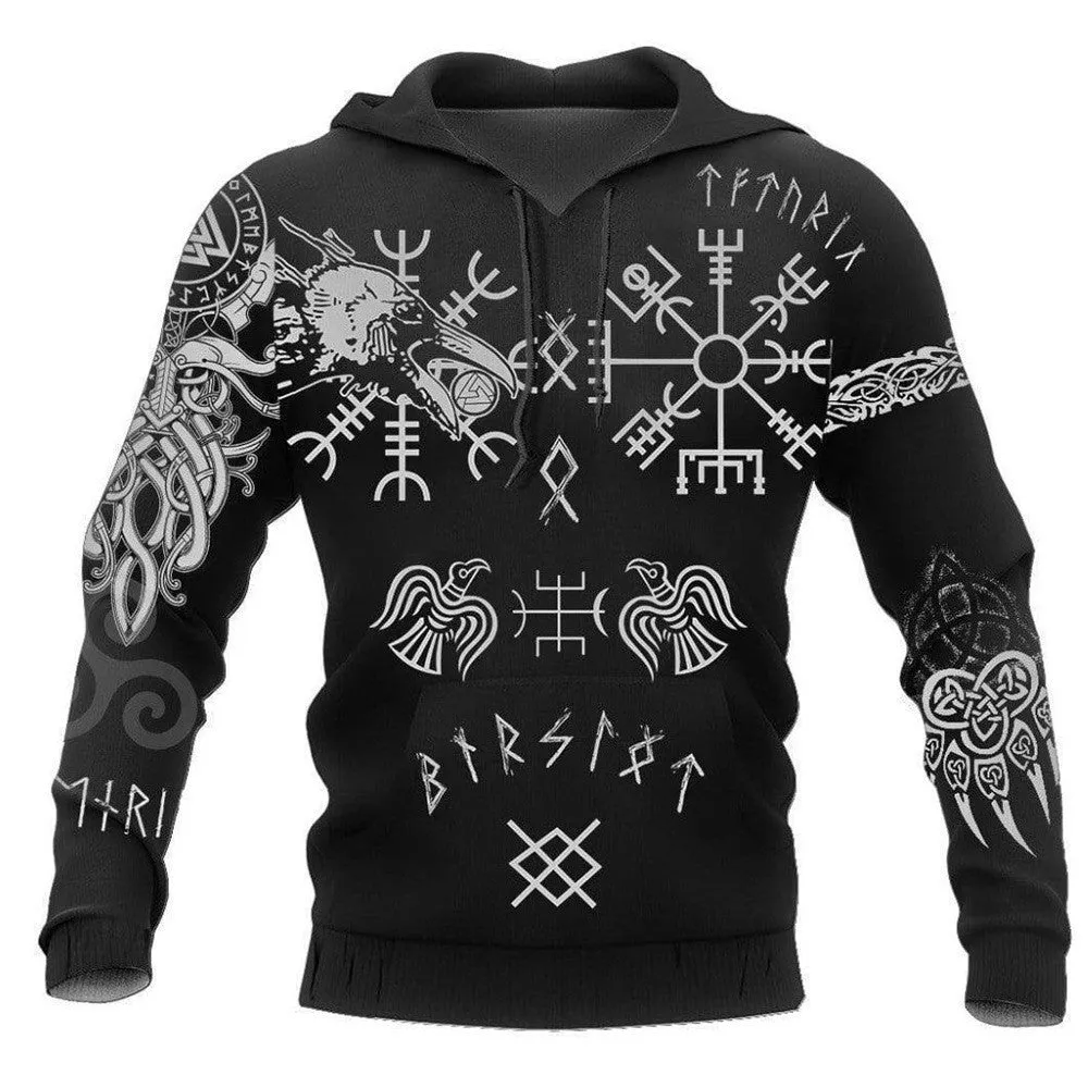 3D Digital Nordic Viking Designed Printed Hoodies