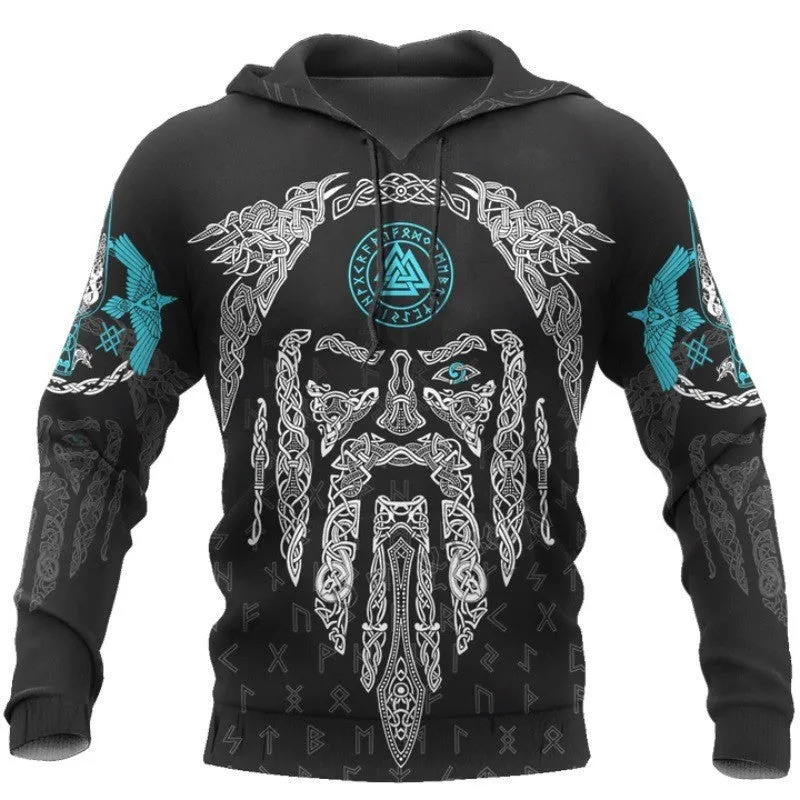 3D Digital Nordic Viking Designed Printed Hoodies