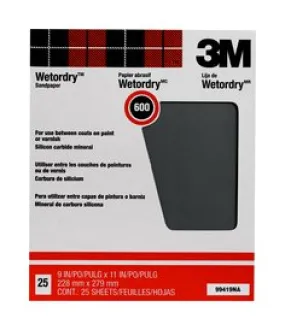 3M™ Pro-Pak™ Wetordry™ Sanding Sheets 88599NA, 9 in x 11 in, 1500A grit,
25 sht pk