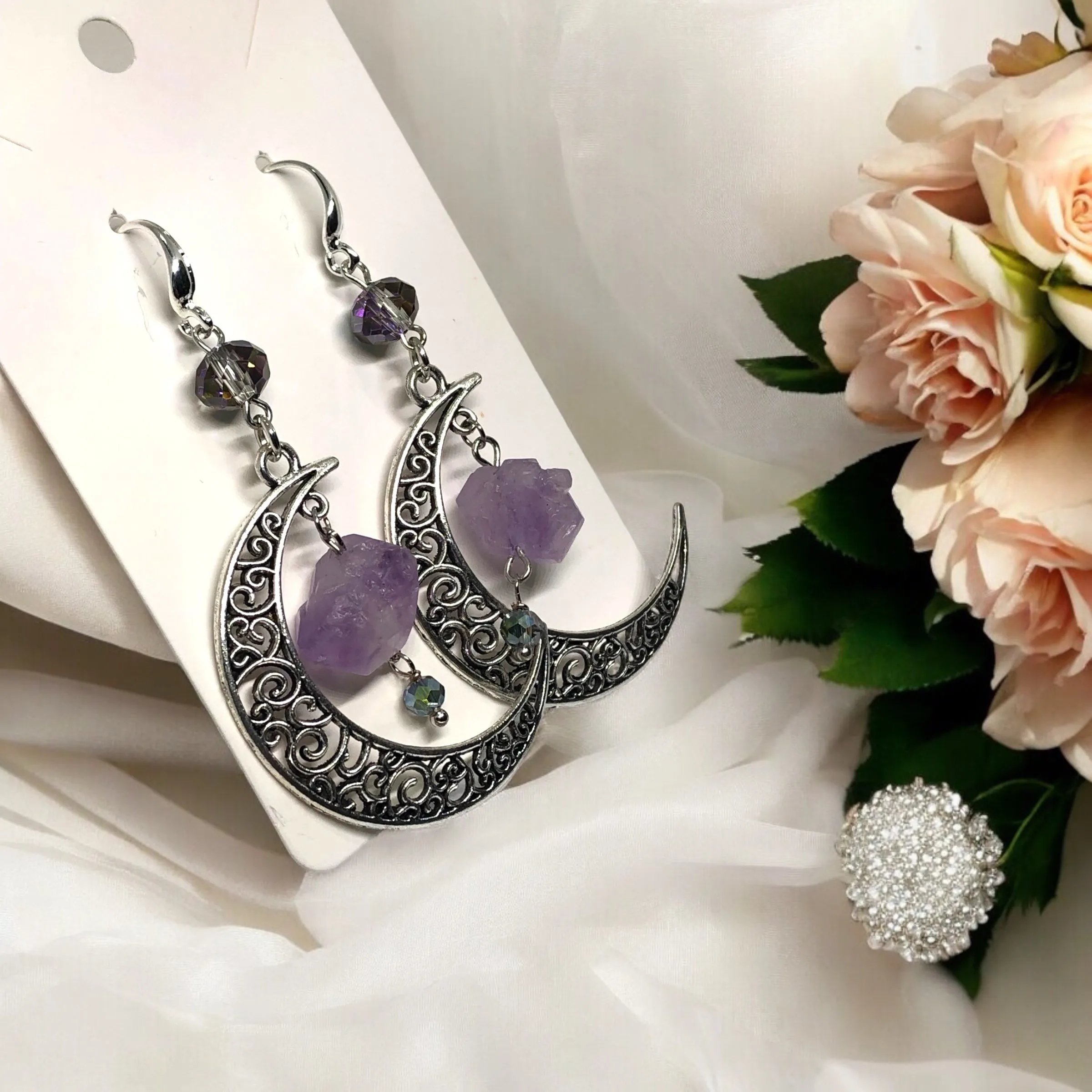 Amethyst Bohemian Bloom Lunar Bloom Earrings