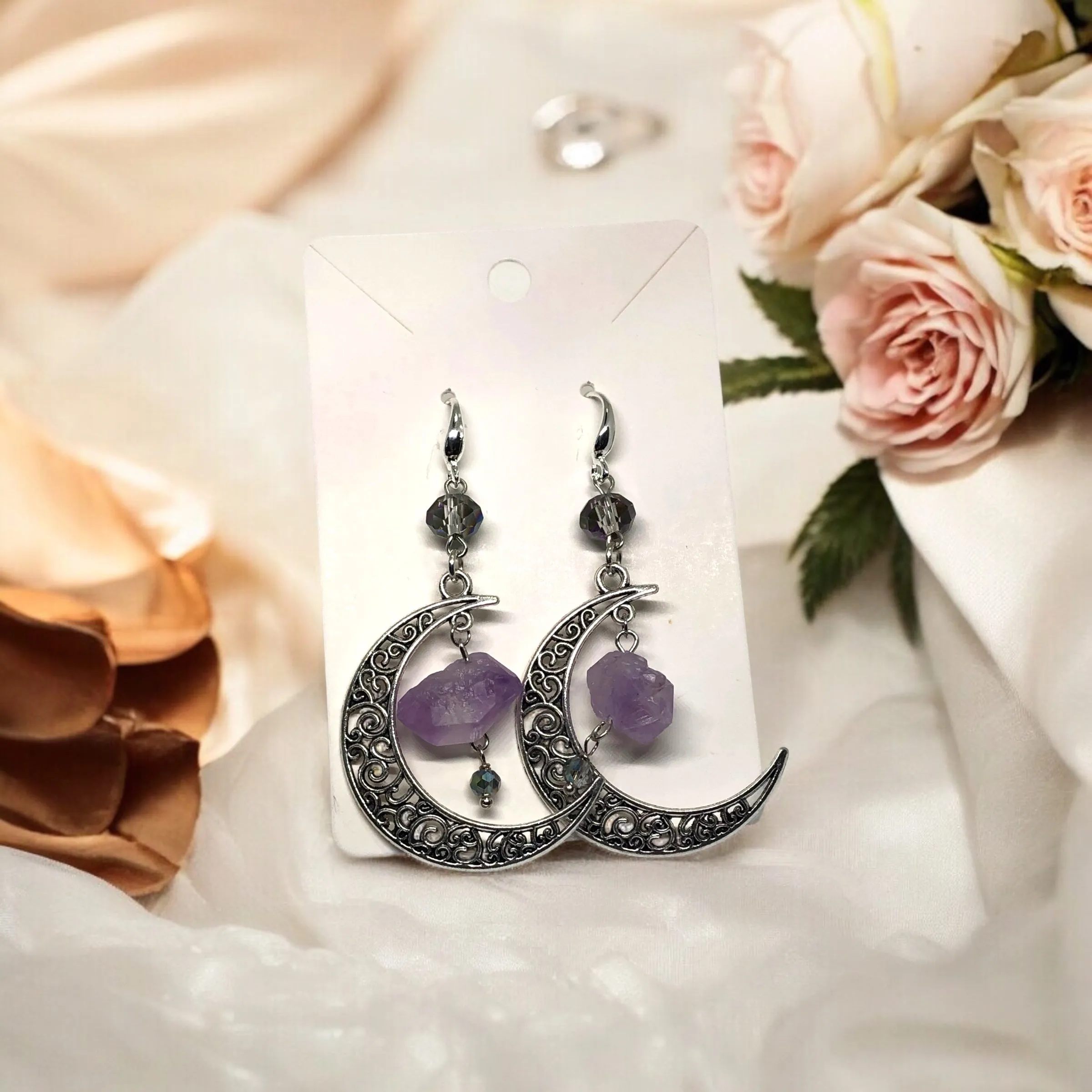 Amethyst Bohemian Bloom Lunar Bloom Earrings