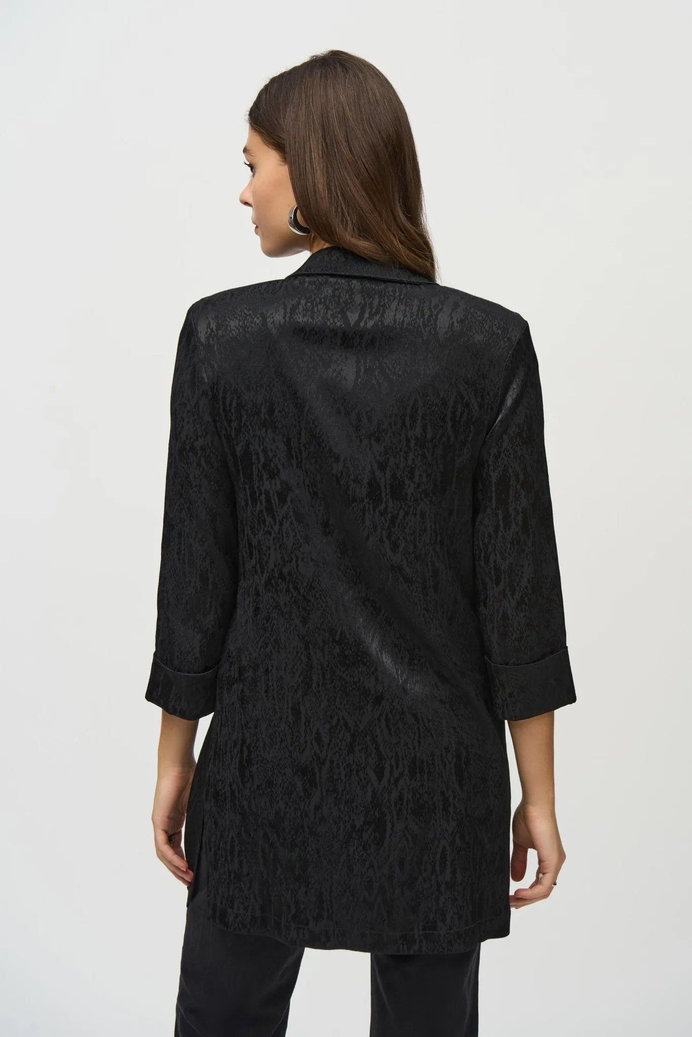 Animal Print Jacquard Long Blazer