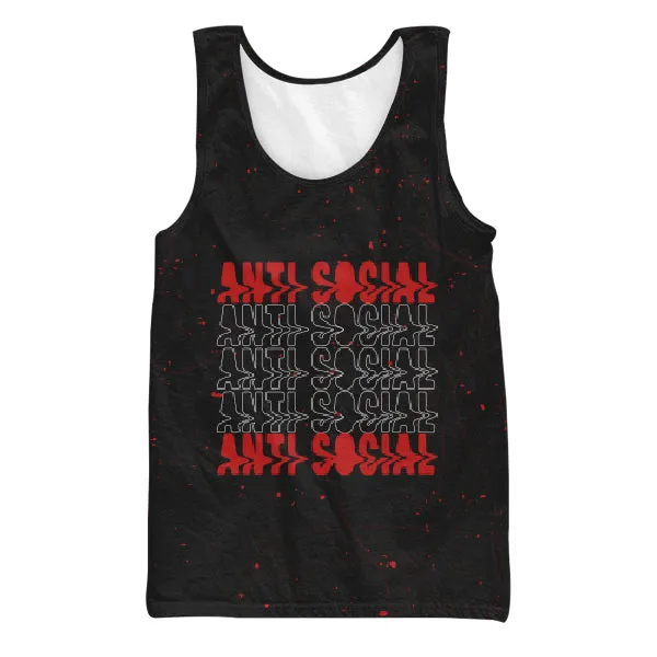 Anti Social Men All over TANK TOP