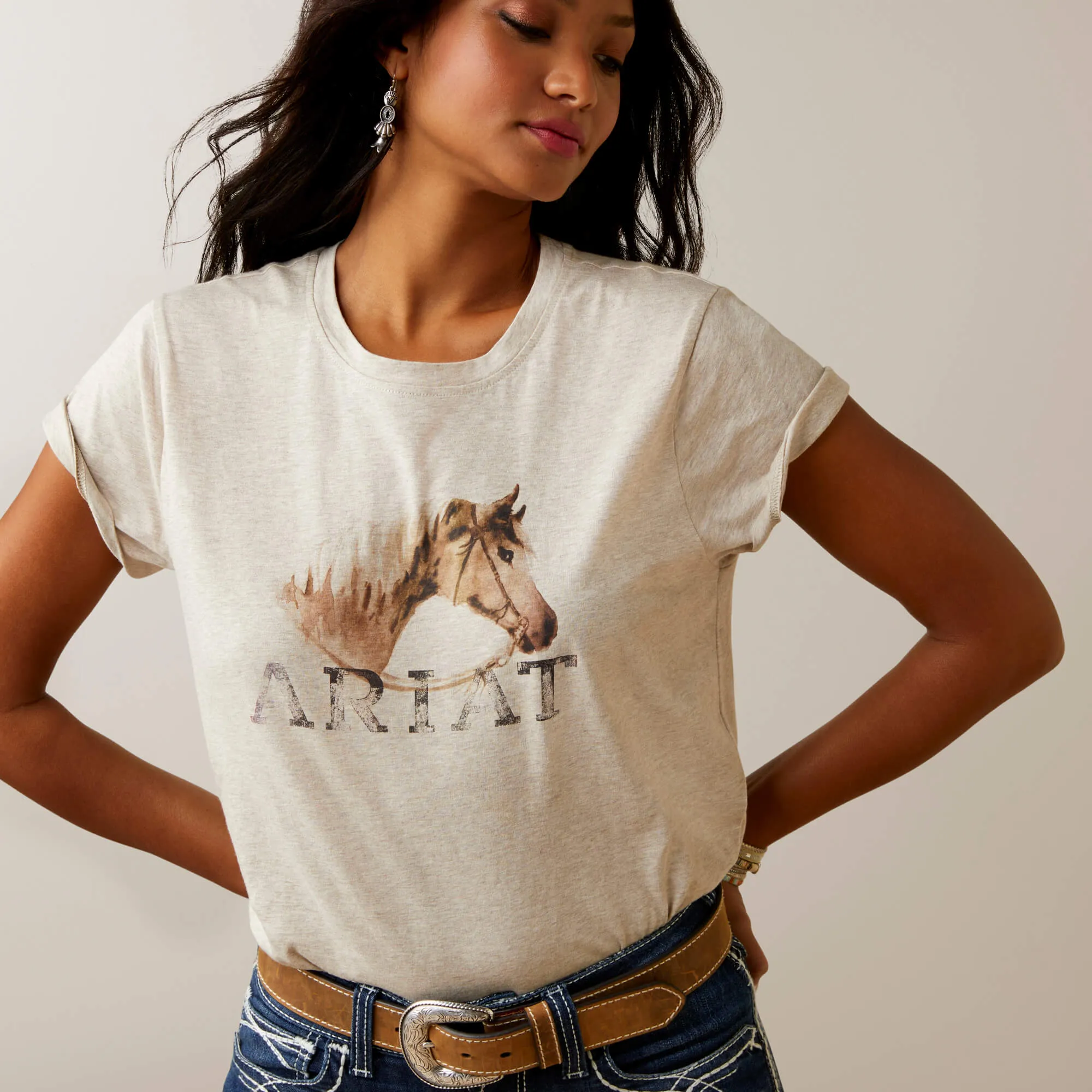 Ariat Women's Caballo Oatmeal Heather Graphic Tee