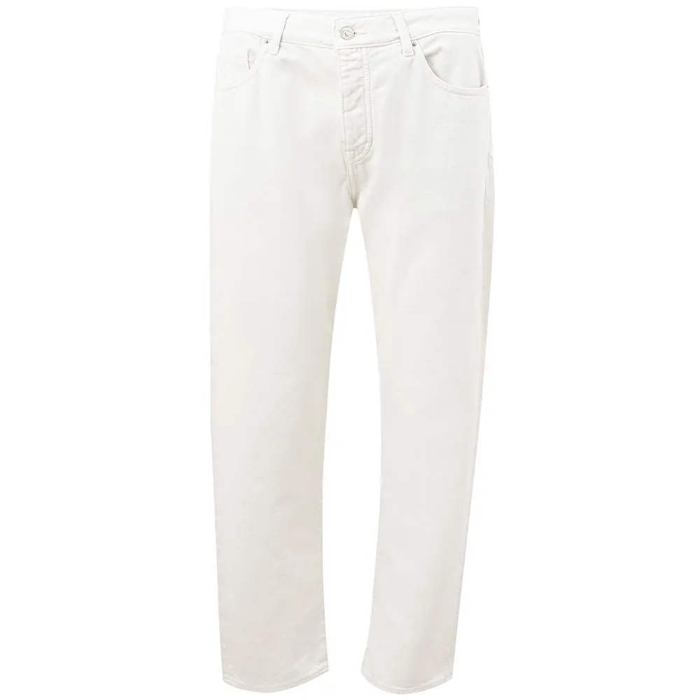 Armani Exchange Elegant White Cotton Trousers