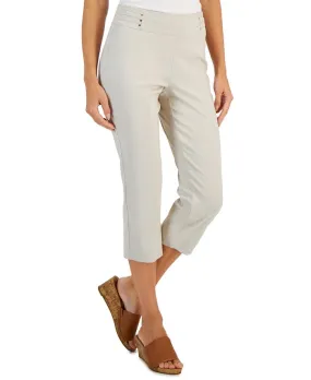 Bandleader JM Collection Women's Slim Fit Cropped Pants, tan/beige