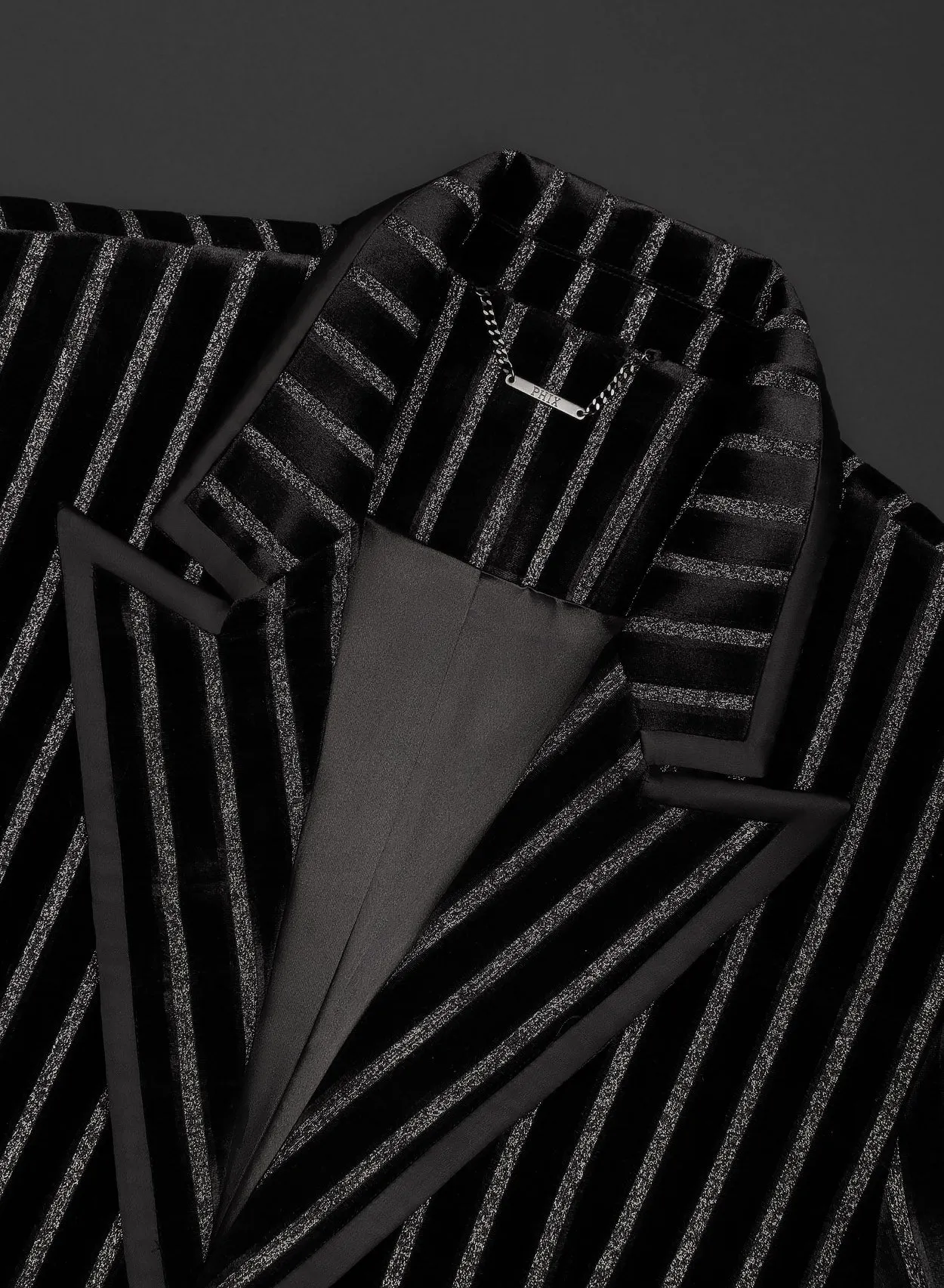 Black Velvet Silver Stripe Blazer