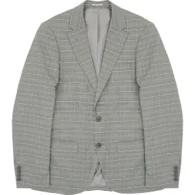 Bolongaro Trevor Men's Green Super Skinny Fit Windowpane Check Suit Jacket