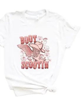 Boot Scootin Short Sleeve Graphic Tee | White