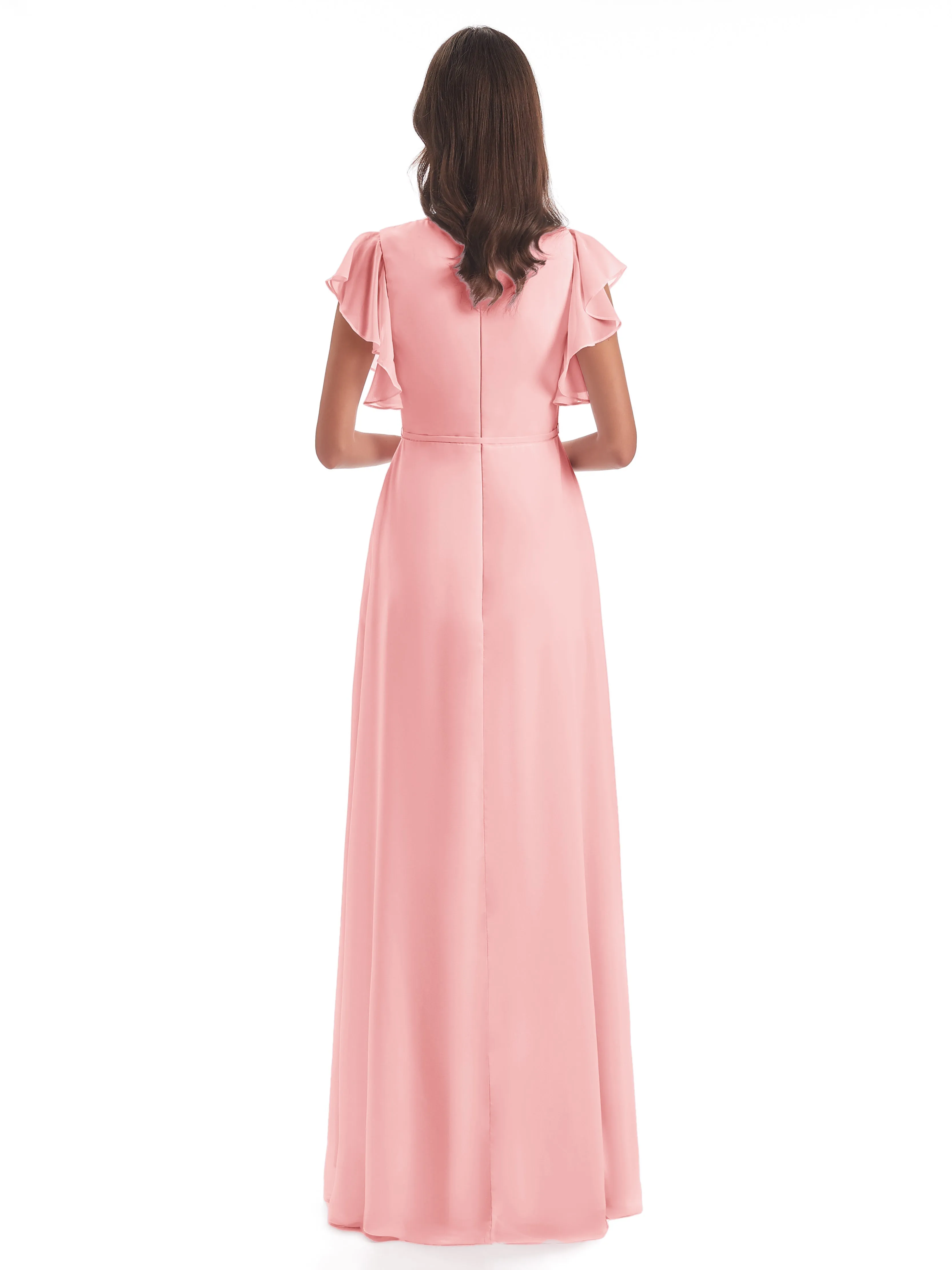 Bridesmaid Dress Blush Rose Charming Scoop Chiffon Bridesmaid Dresses