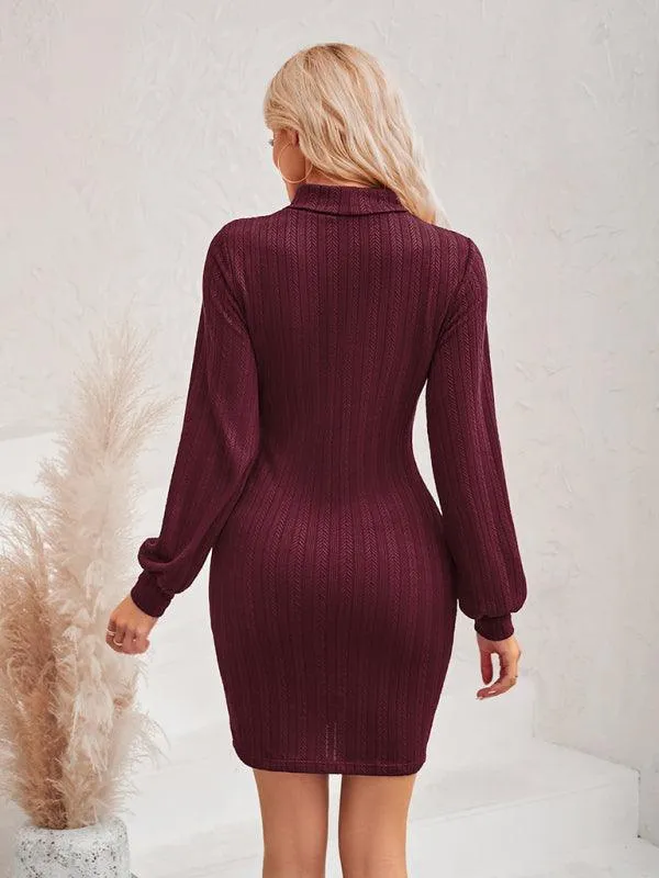 Chic Cutout Women's Tailored Long Sleeve Dress