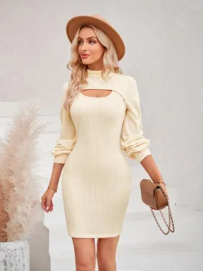 Chic Cutout Women's Tailored Long Sleeve Dress