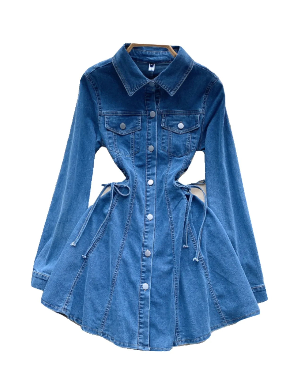 Chic Single-breasted Denim Dress