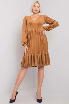 Chic Velour Frill Hem Dress