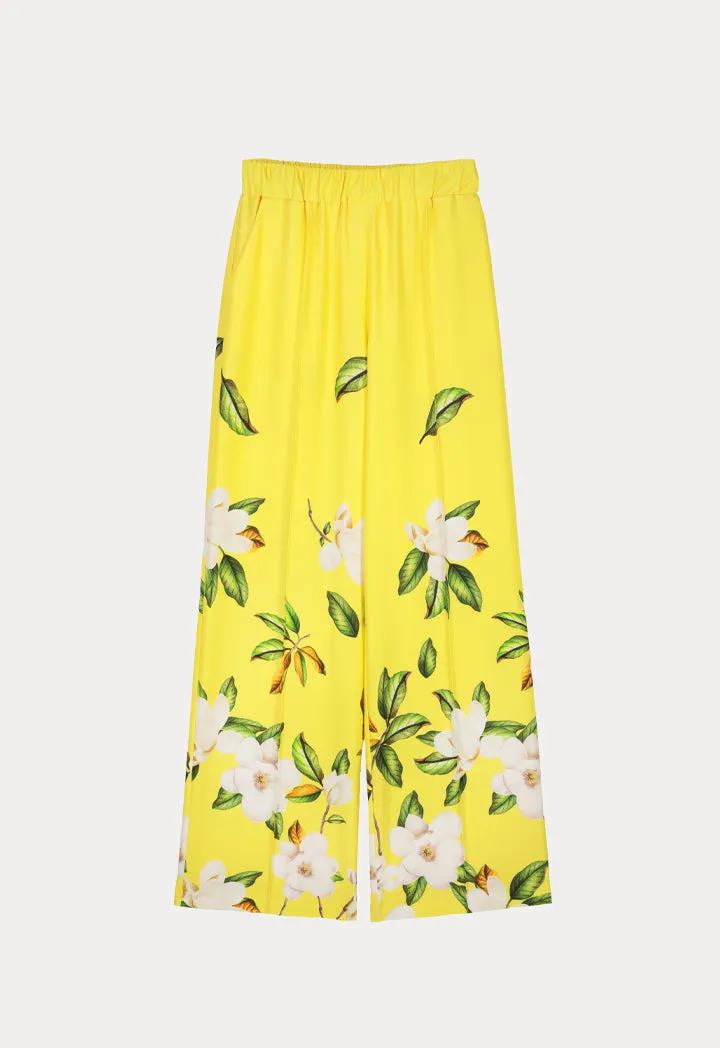 Choice Floral Print Long Pants Yellow Print