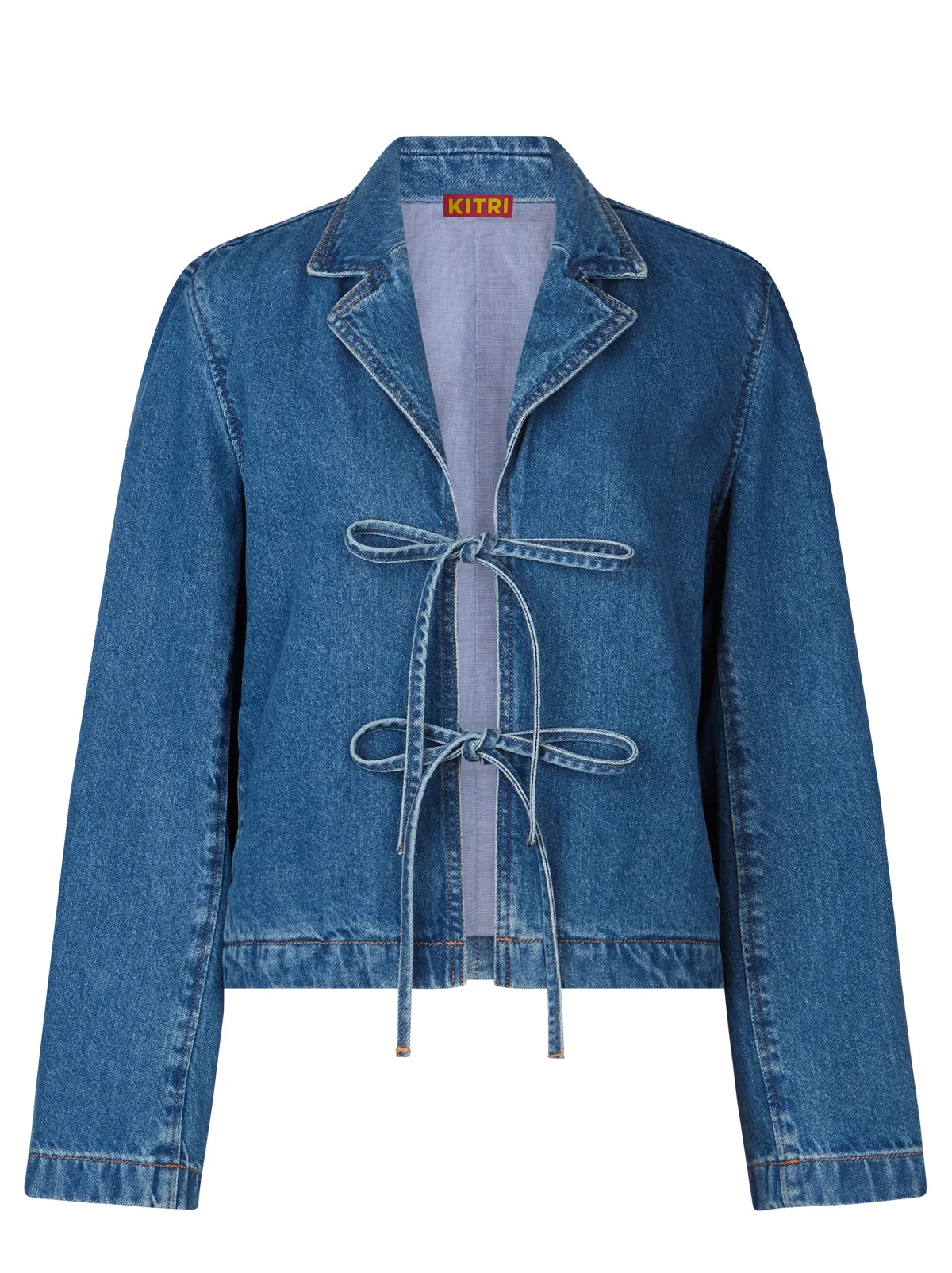 Cressida Denim Tie Front Blazer