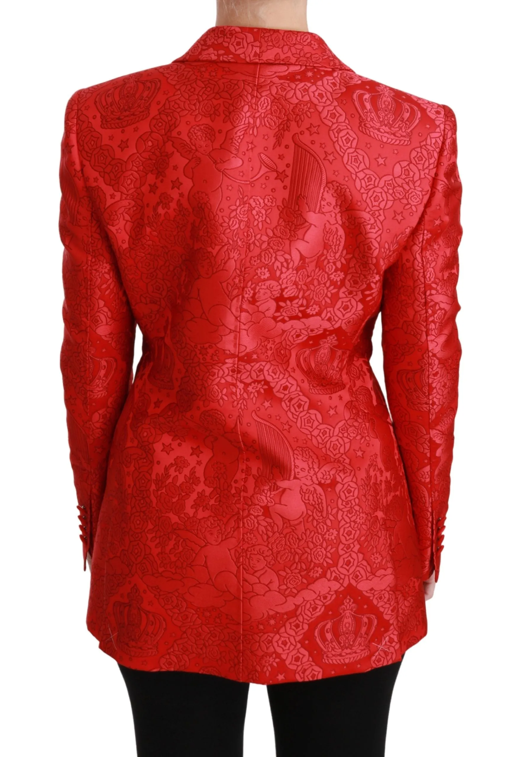 Dolce & Gabbana Red Floral Angel Pattern Blazer