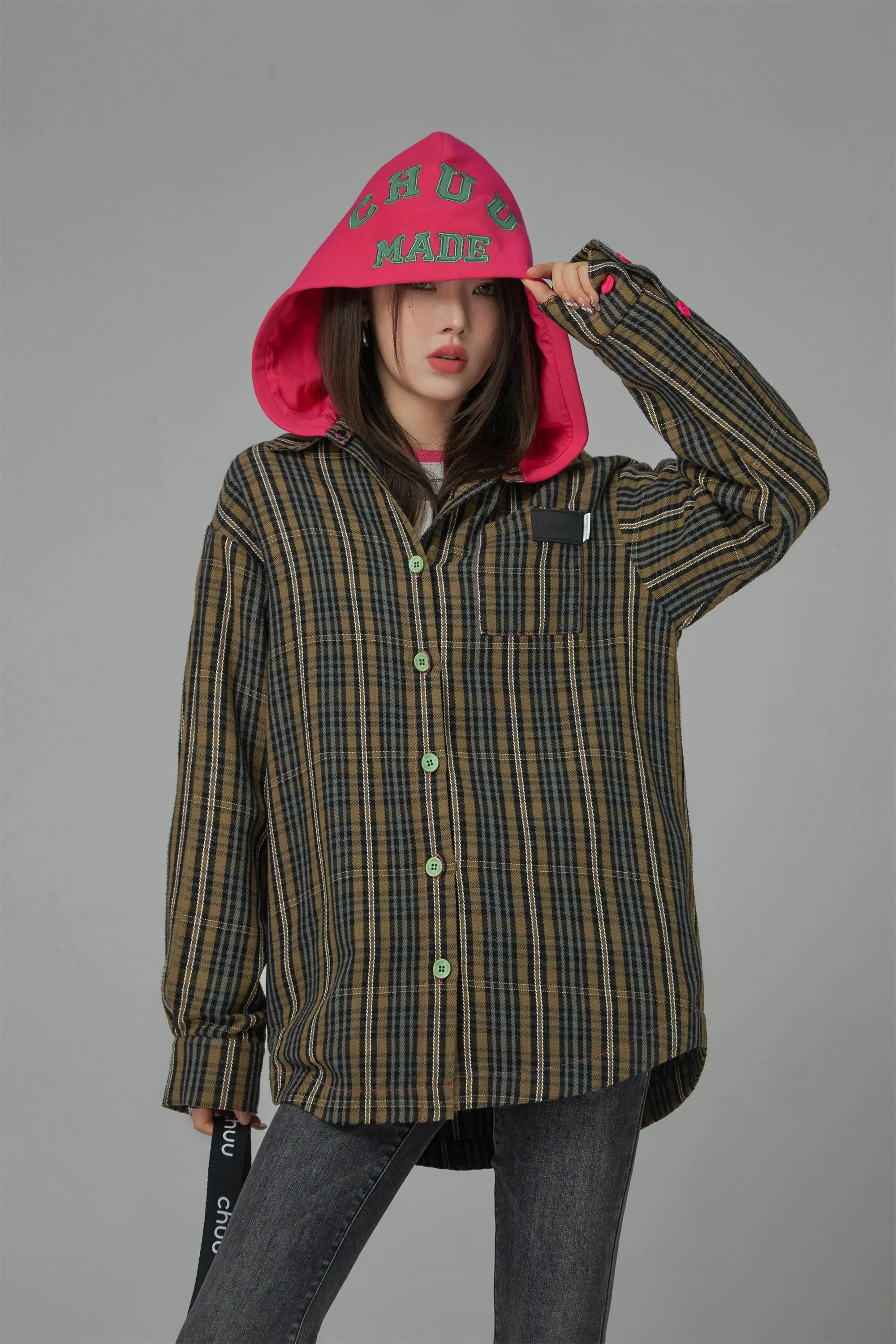 Easy Loving Me Vintage Check Hooded Shirt