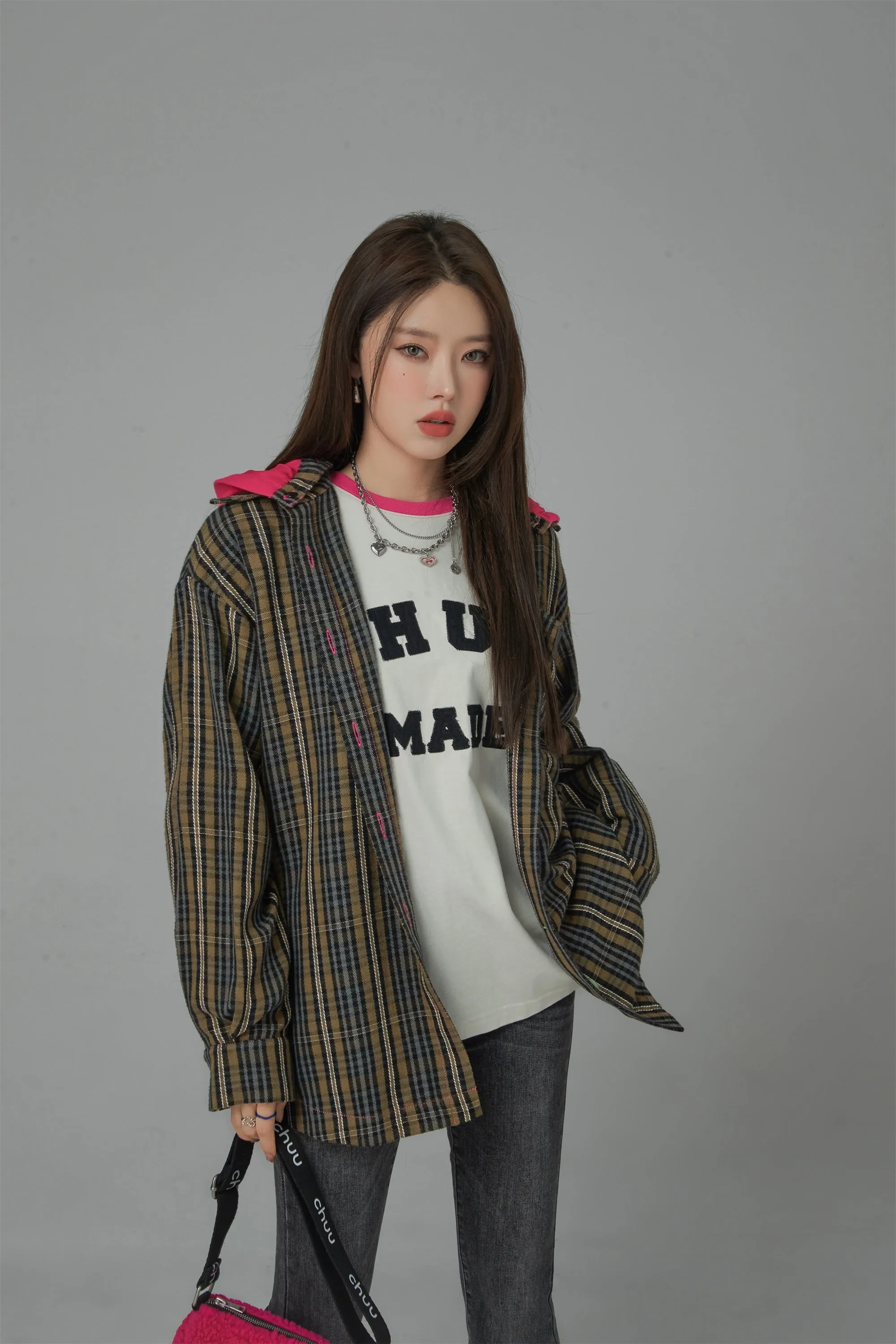 Easy Loving Me Vintage Check Hooded Shirt