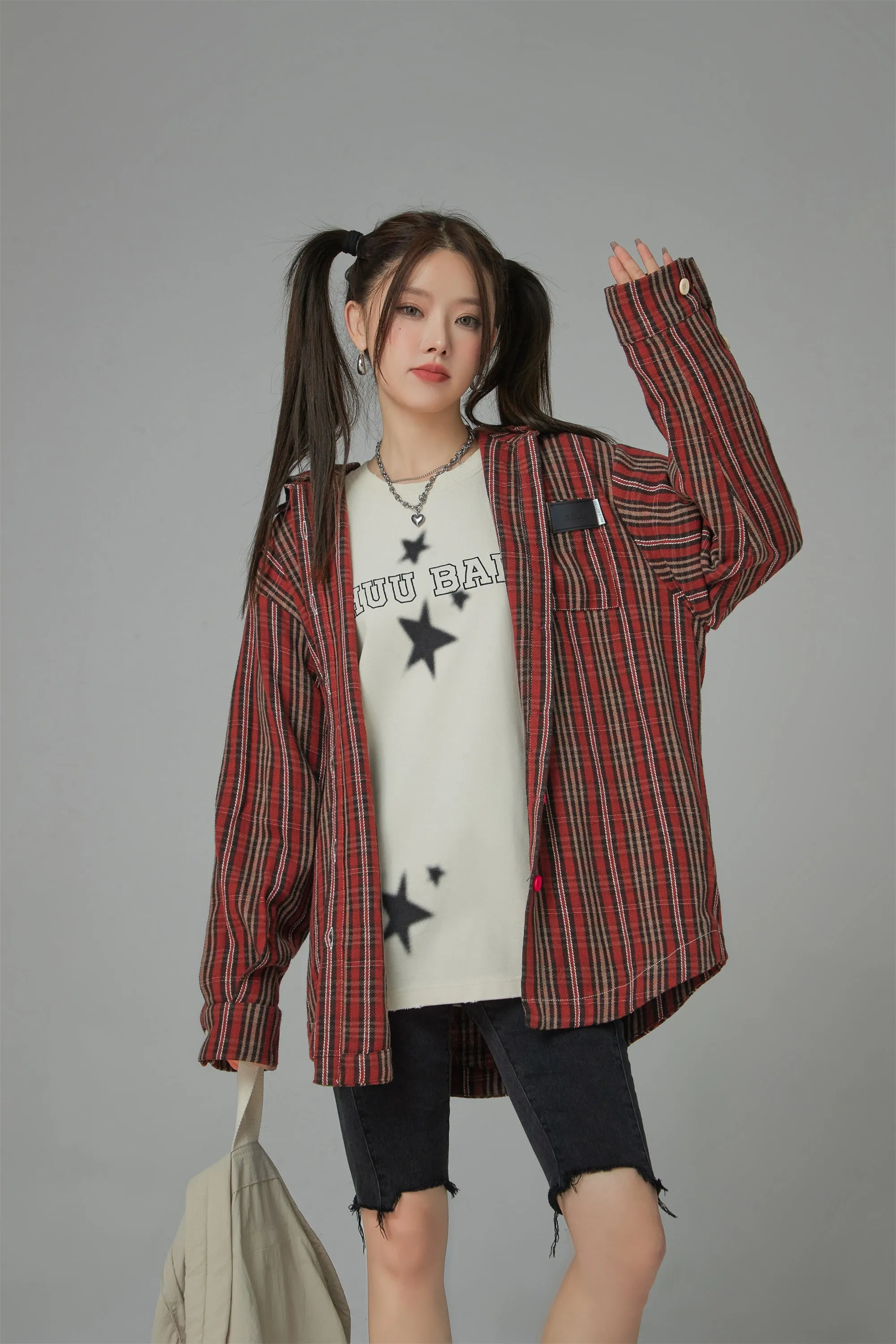 Easy Loving Me Vintage Check Hooded Shirt