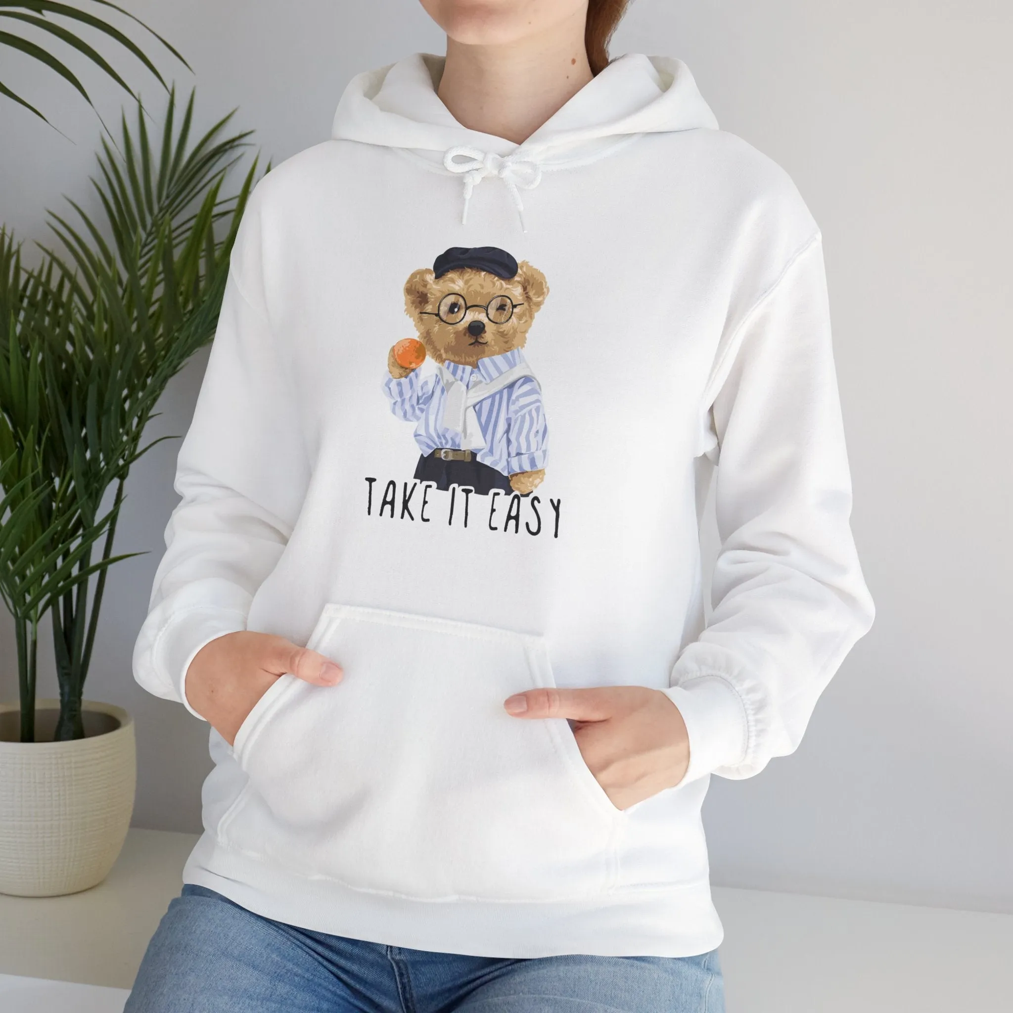 Eco-Friendly Take It Easy Bear Hoodie