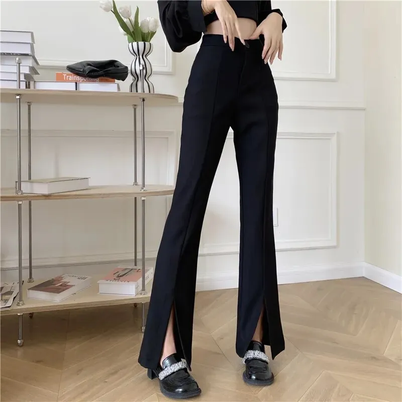 Elegant Flared Split Trousers