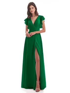 Emerald Bridesmaid Dresses Uk Hope Charming V Neck Long Chiffon Bridesmaid Dresses