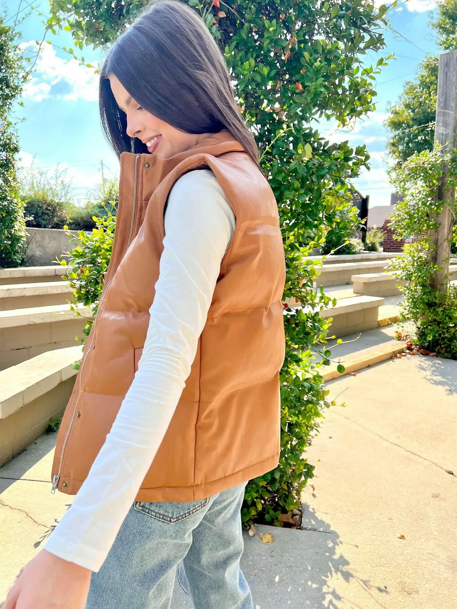 Exactly What I Want Puffer Vest - Toffee