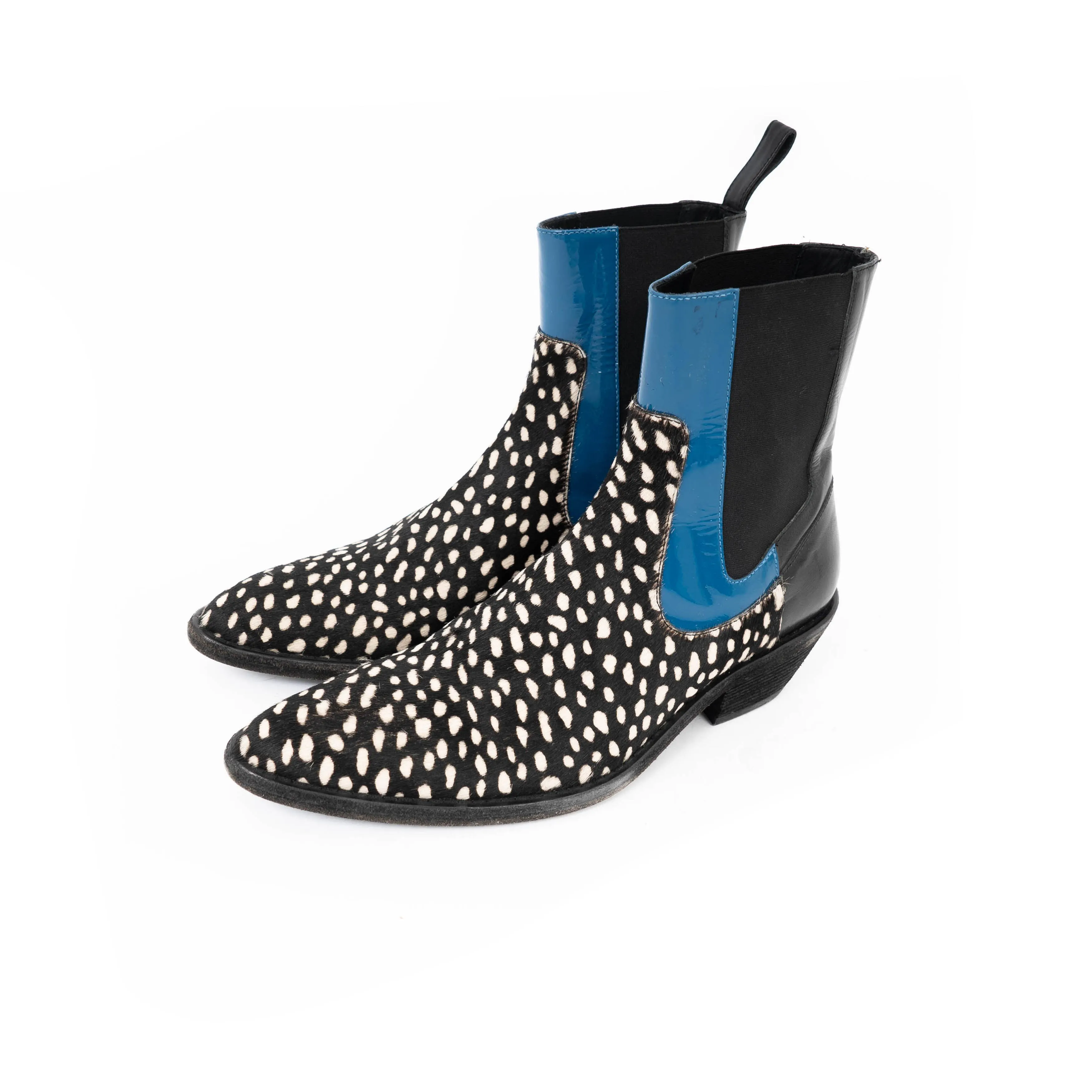 FW19 Dotted Horse Hair Boots Black & White