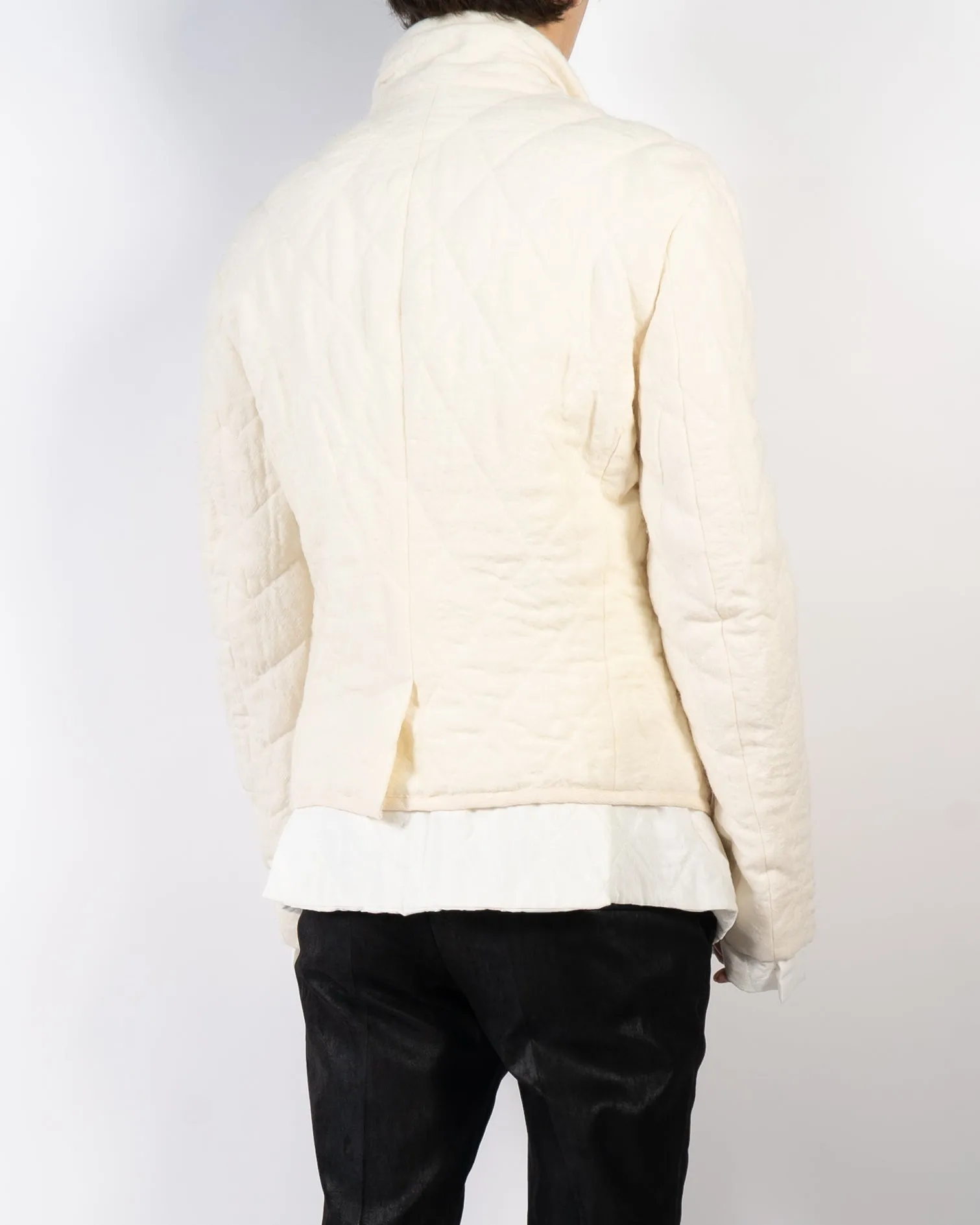 FW19 Double Layer Ivory Wool Blazer