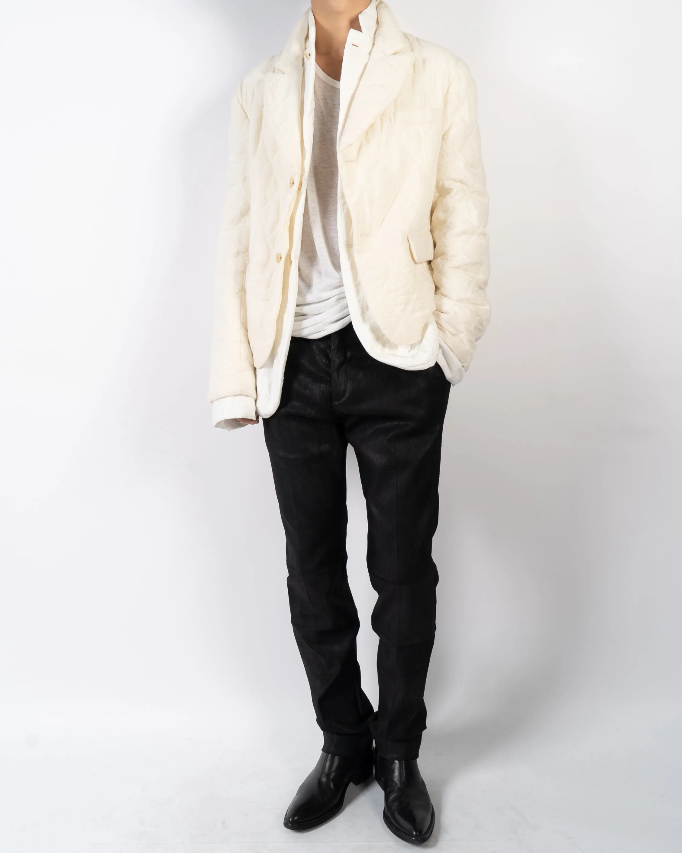 FW19 Double Layer Ivory Wool Blazer