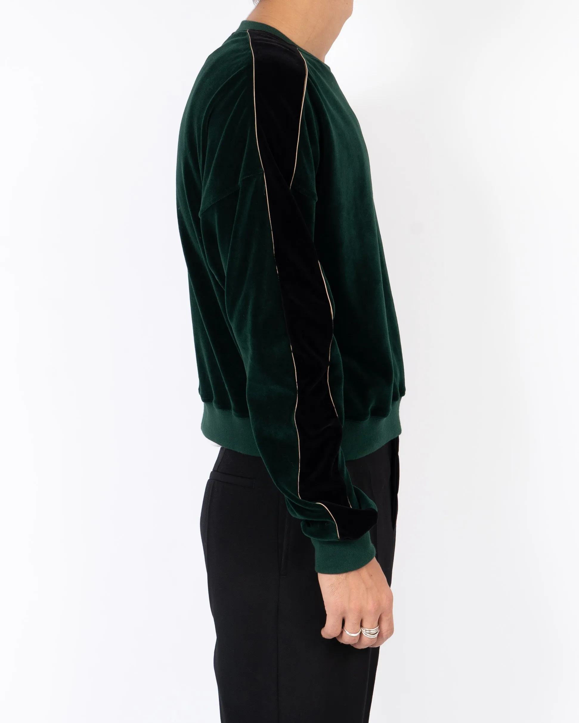 FW19 Green Freeman Striped Velour Sweater