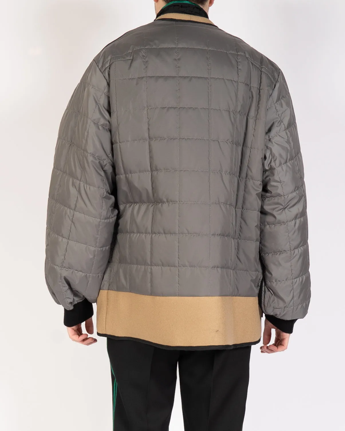 FW19 Grey & Beige Double Layered Quilted Jacket