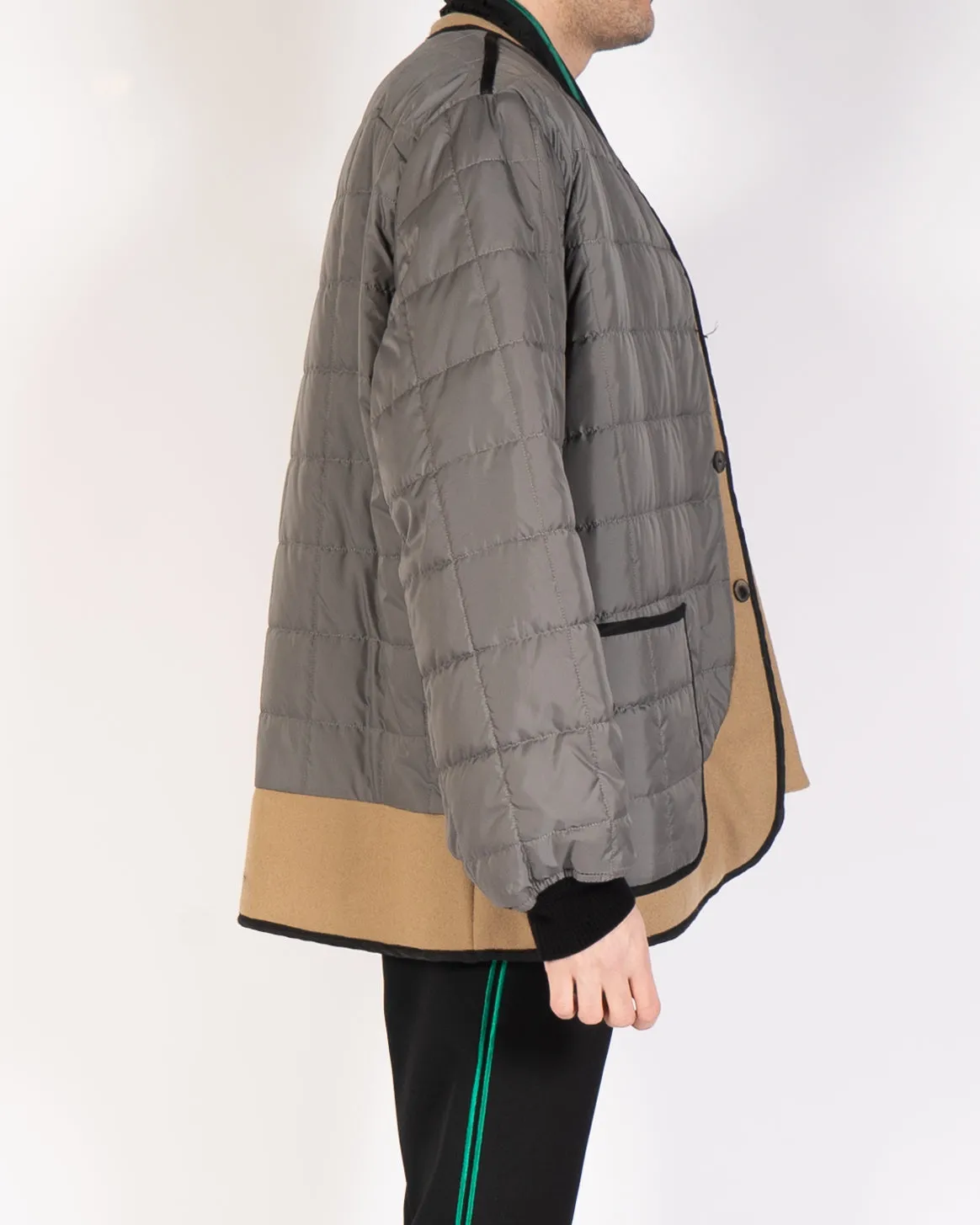 FW19 Grey & Beige Double Layered Quilted Jacket