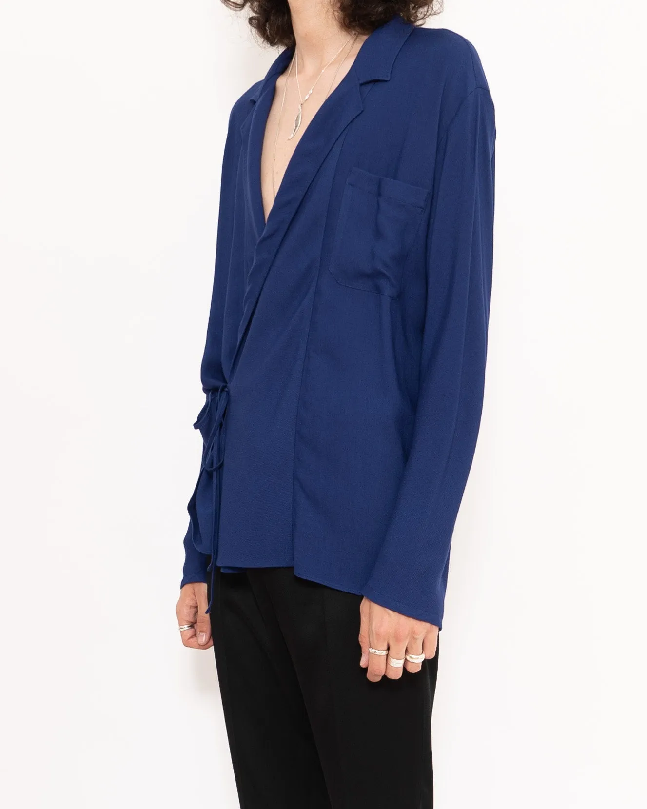 FW19 Mayer Blue Drape Shirt Sample