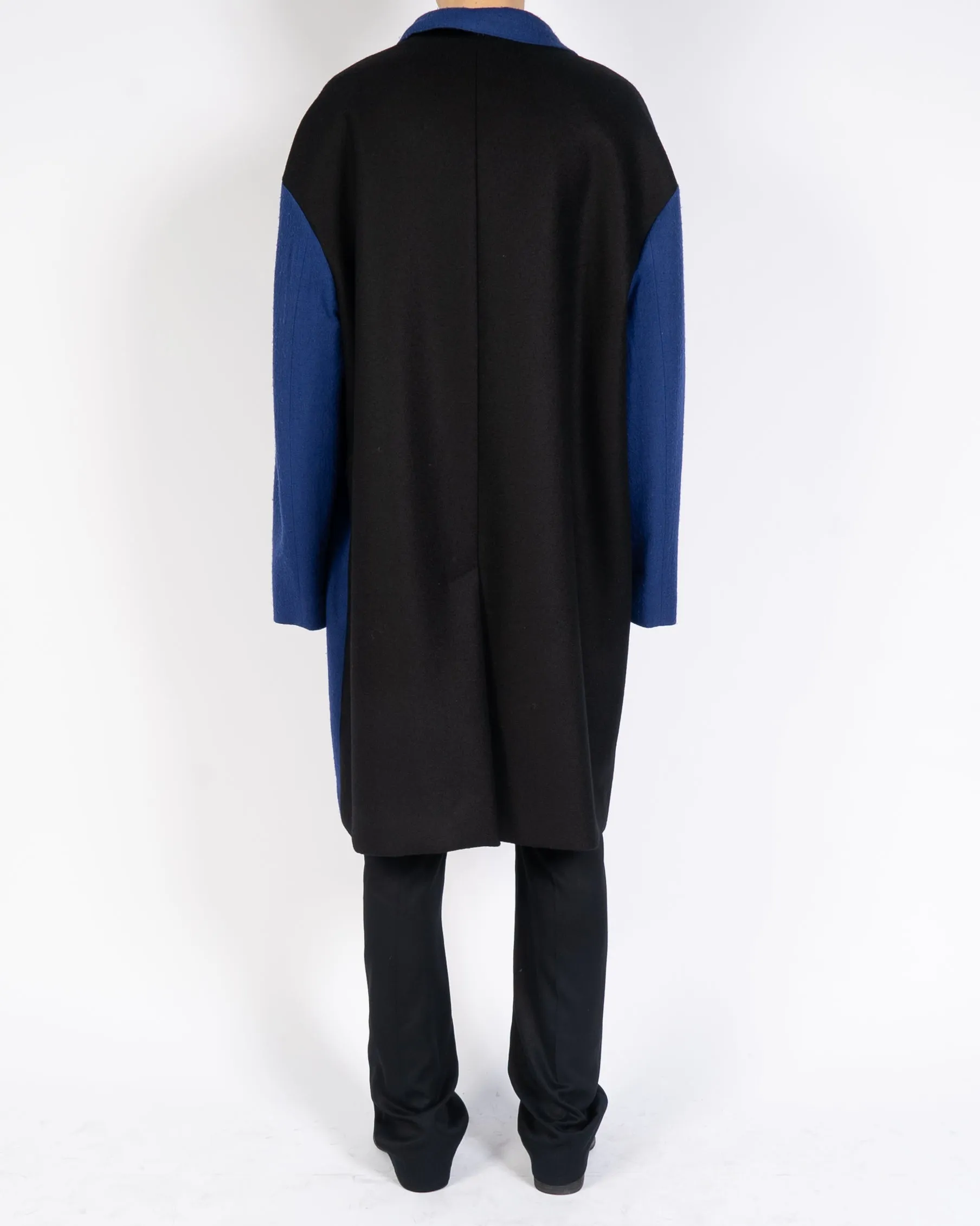 FW19 Oversized Blue & Black Wool Coat