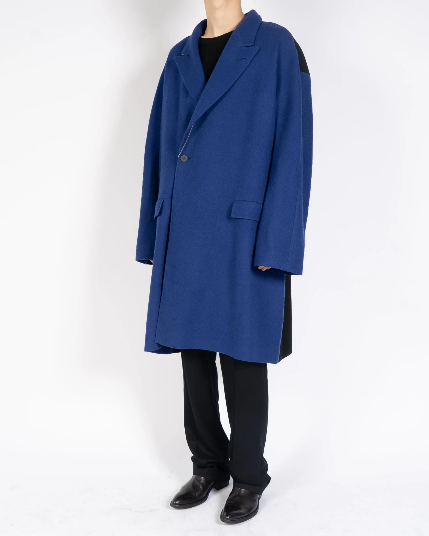 FW19 Oversized Blue & Black Wool Coat