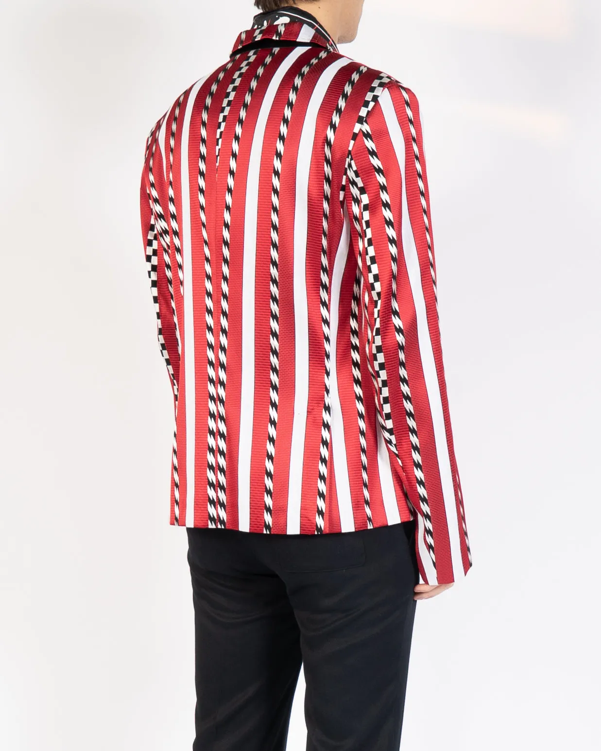 FW19 Red Striped Jacquard Blazer