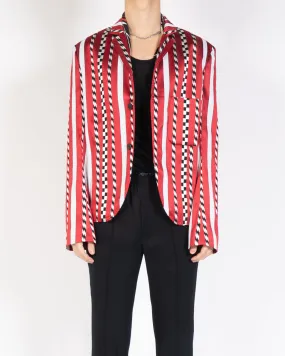 FW19 Red Striped Jacquard Blazer