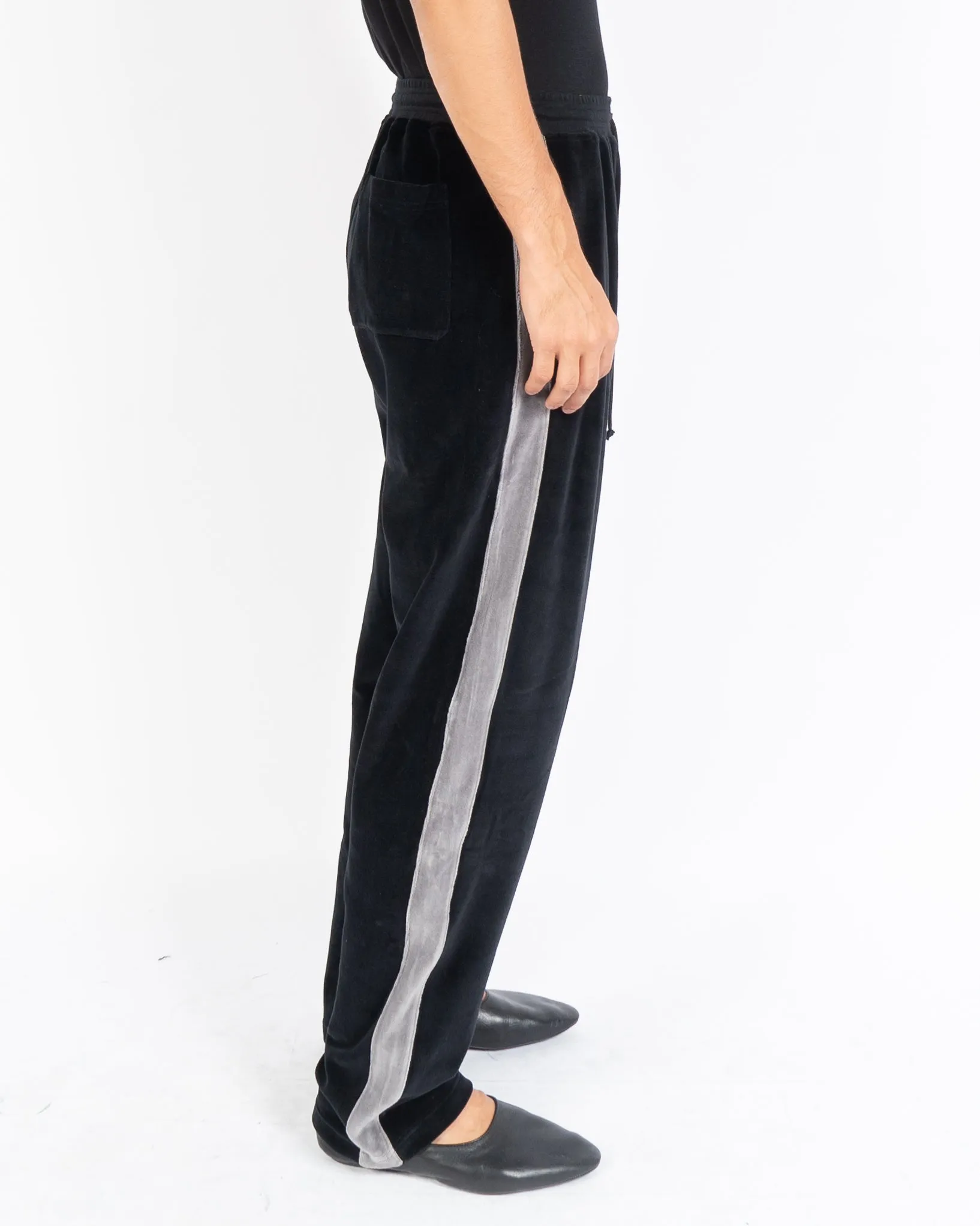 FW19 Side-Striped Relaxed Velvet Sweatpants