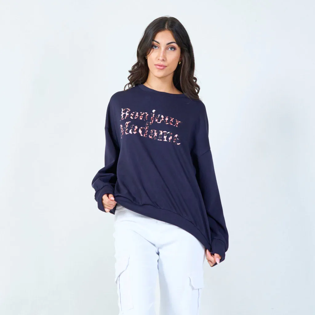 Graphic print oversized sweatshirt wholesale