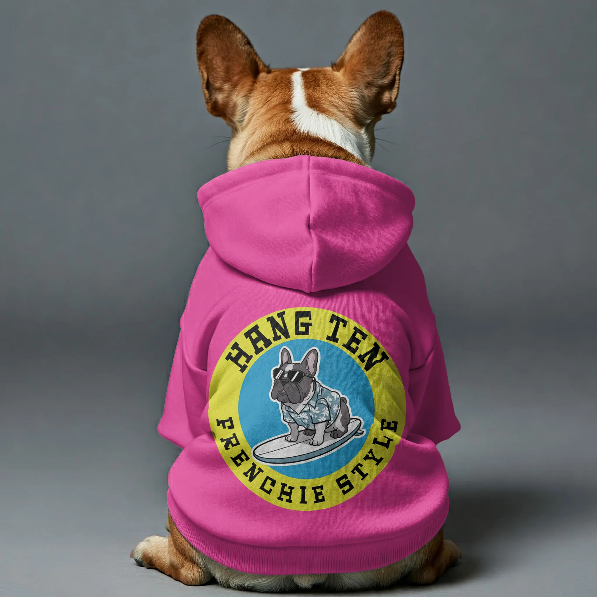 Hang Ten, Frenchie Style - Personalized French Bulldog Hoodies with Funny Quotes – Stylish, Cozy, and Premium 100% Cotton