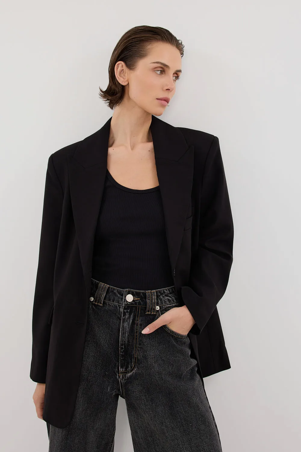 HARLEY BLACK OVERSIZED BOYFRIEND BLAZER