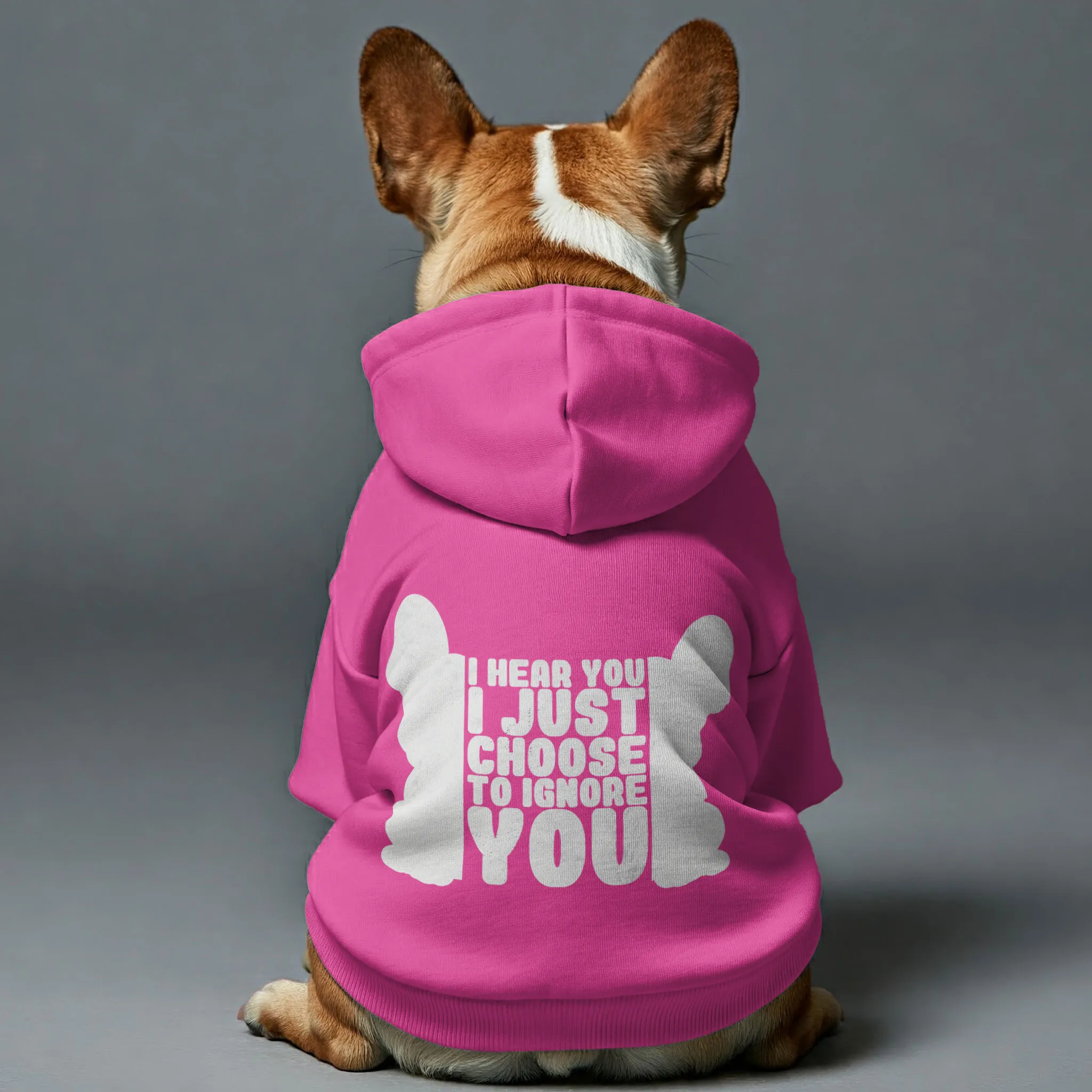 I hear you… I just choose to ignore you - Personalized French Bulldog Hoodies with Funny Quotes – Stylish, Cozy, and Premium 100% Cotton