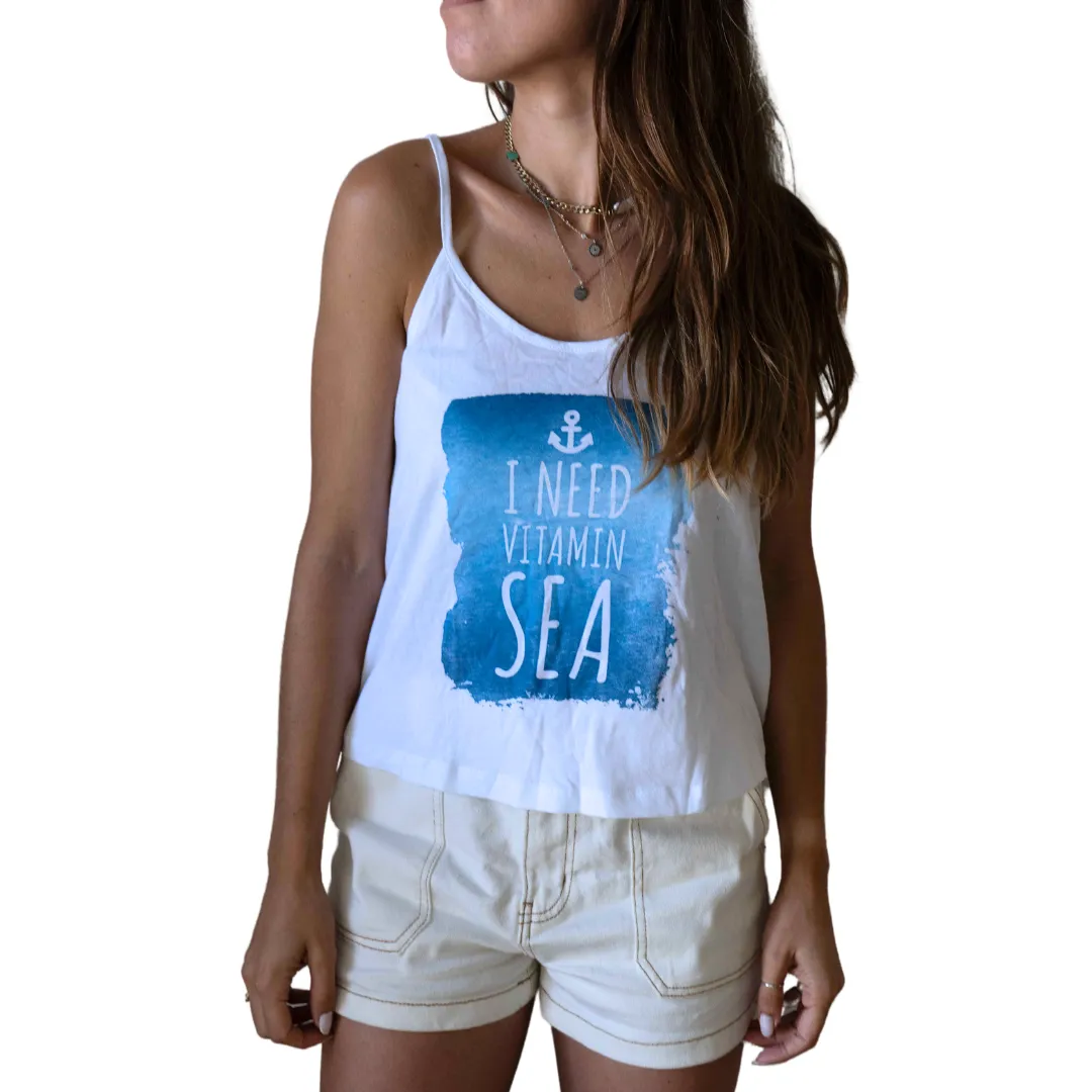 I Need Vitamin Sea Tank Top White