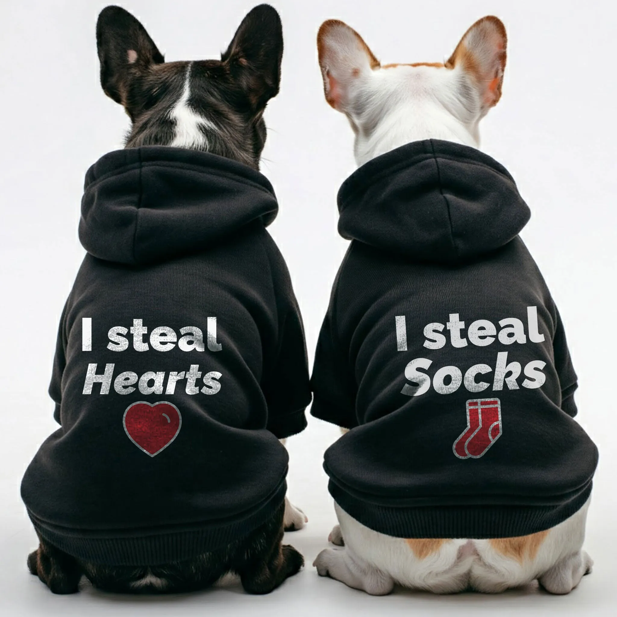 I steal hearts and I steal socks - Matching French Bulldog Hoodies – Stylish, Cozy & Personalized!