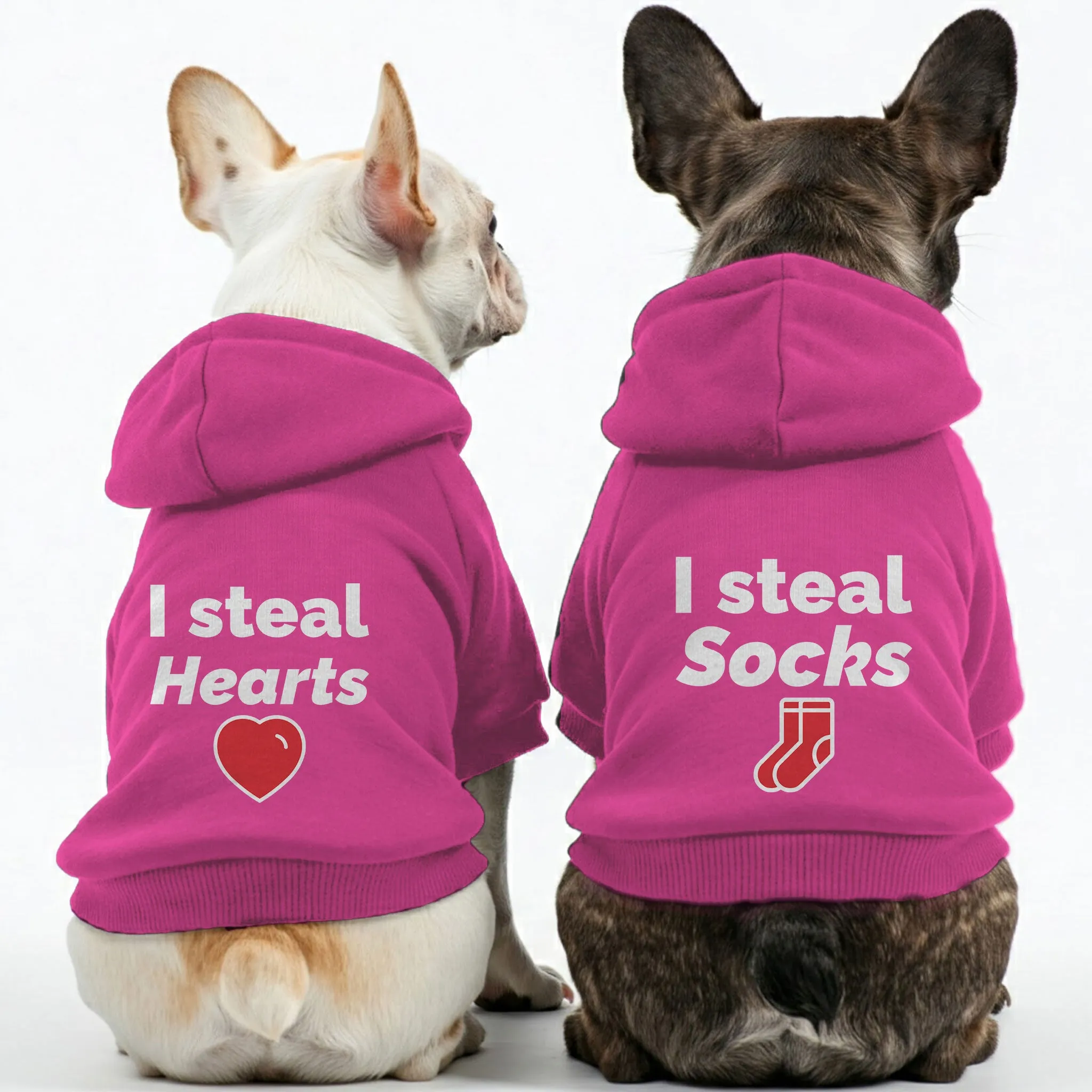 I steal hearts and I steal socks - Matching French Bulldog Hoodies – Stylish, Cozy & Personalized!